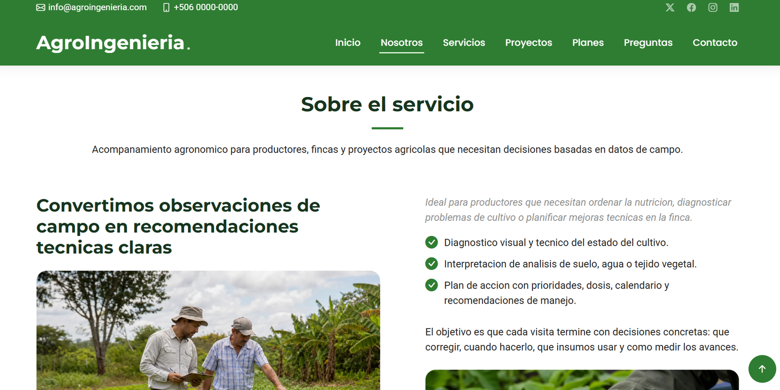 Demo de sitio para agronomia