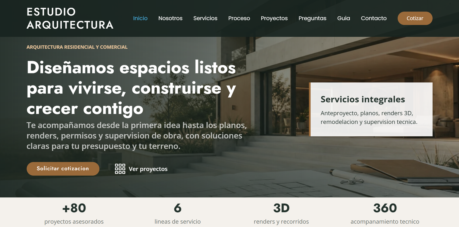 Demo de sitio para arquitectos