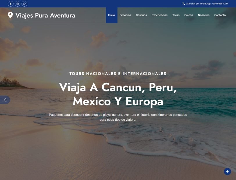Demo de sitio para agencia de turismo